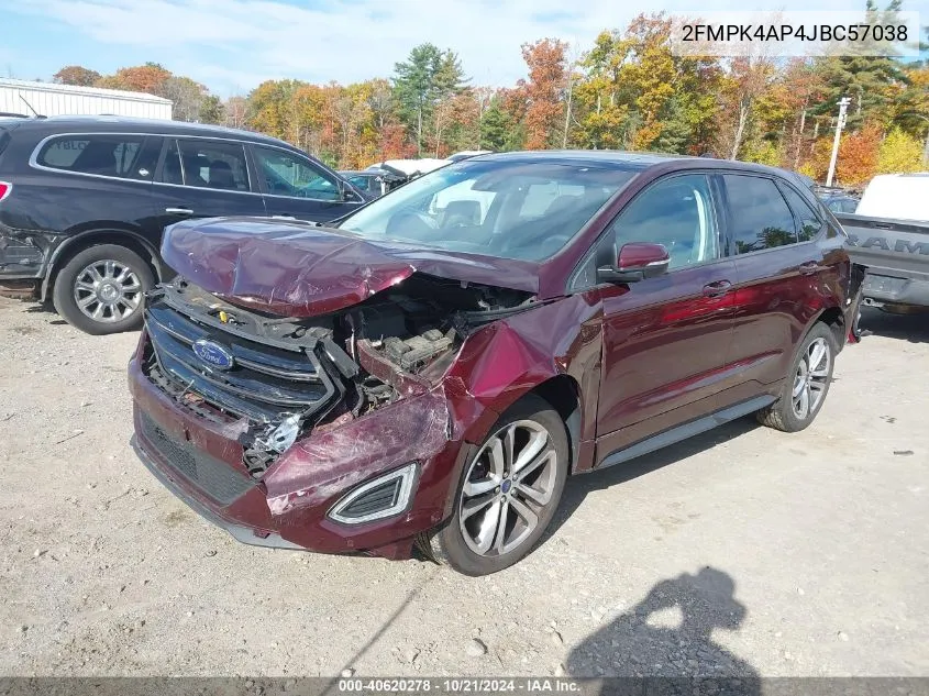 2018 Ford Edge Sport VIN: 2FMPK4AP4JBC57038 Lot: 40620278