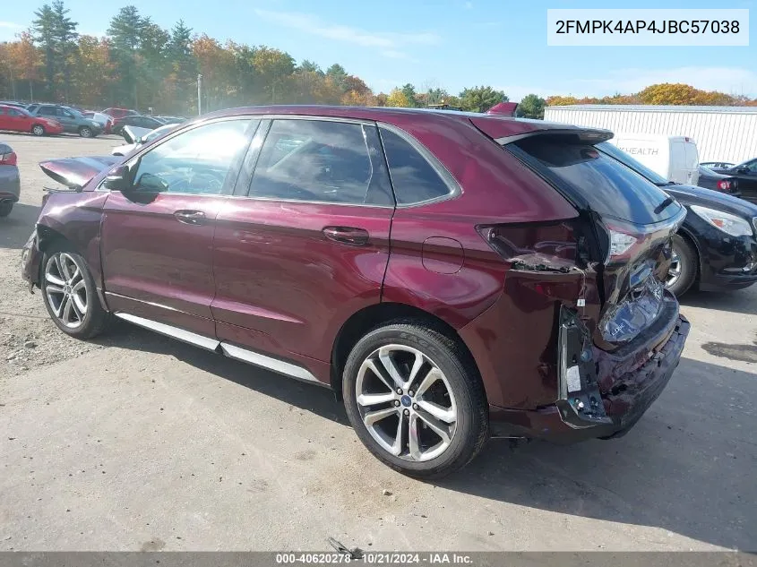 2018 Ford Edge Sport VIN: 2FMPK4AP4JBC57038 Lot: 40620278