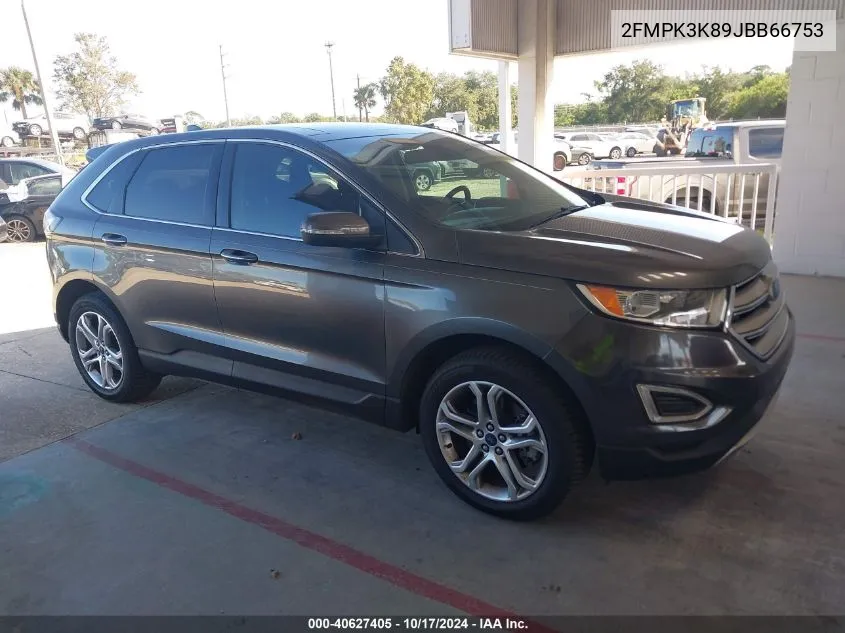 2018 Ford Edge Titanium VIN: 2FMPK3K89JBB66753 Lot: 40627405