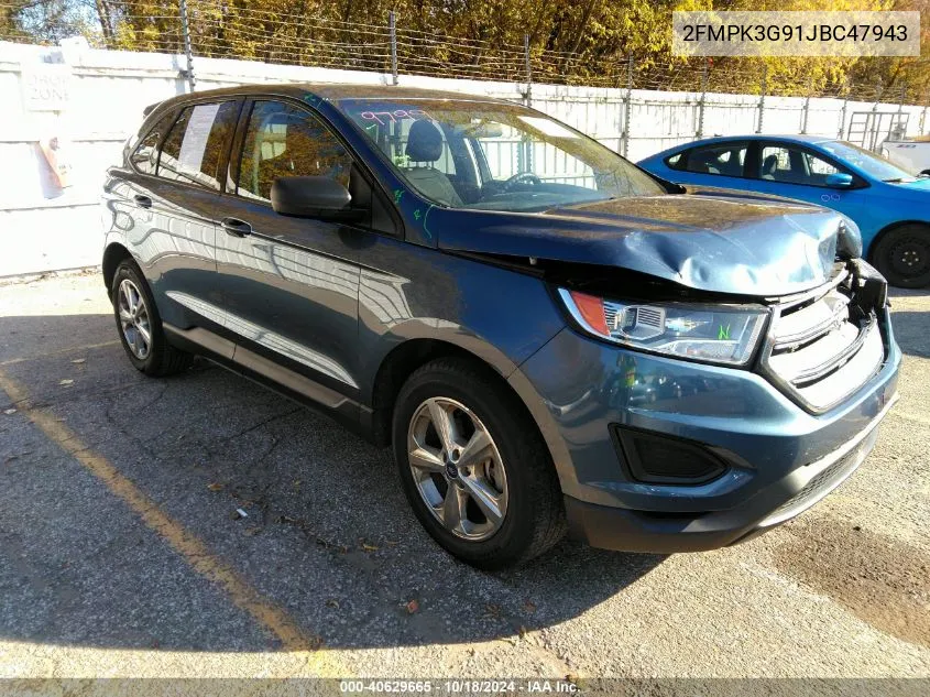 2018 Ford Edge Se VIN: 2FMPK3G91JBC47943 Lot: 40629665