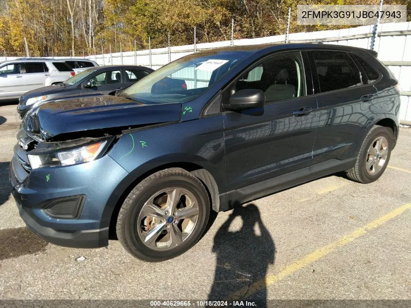 2018 Ford Edge Se VIN: 2FMPK3G91JBC47943 Lot: 40629665