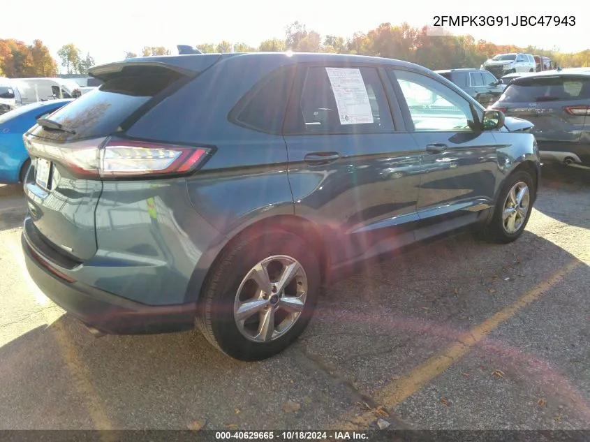 2018 Ford Edge Se VIN: 2FMPK3G91JBC47943 Lot: 40629665