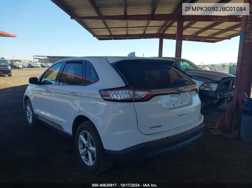 2018 Ford Edge Se VIN: 2FMPK3G92JBC01084 Lot: 40630917