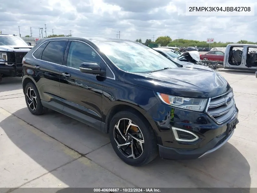 2018 Ford Edge Titanium VIN: 2FMPK3K94JBB42708 Lot: 40656667