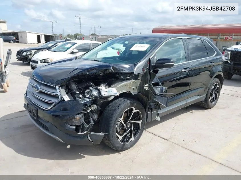 2018 Ford Edge Titanium VIN: 2FMPK3K94JBB42708 Lot: 40656667