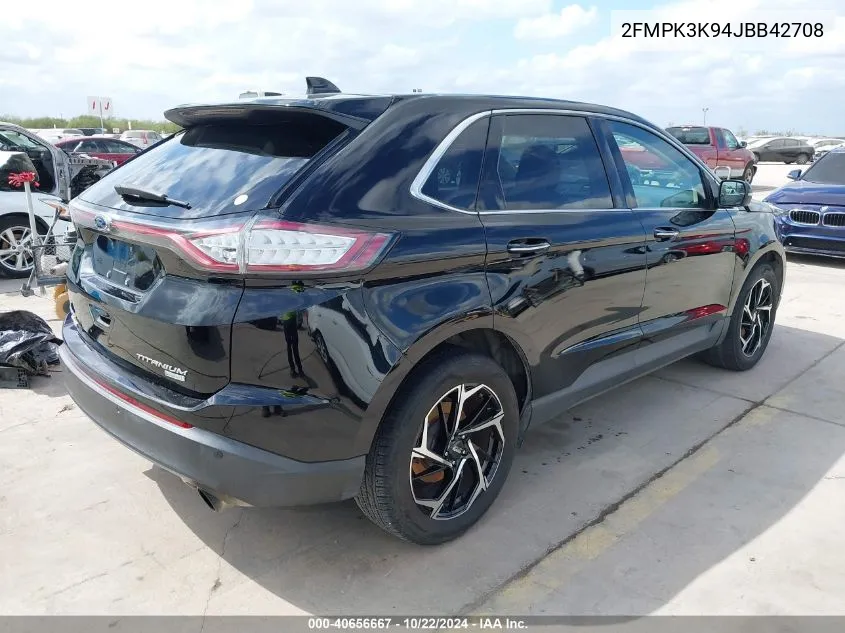 2018 Ford Edge Titanium VIN: 2FMPK3K94JBB42708 Lot: 40656667