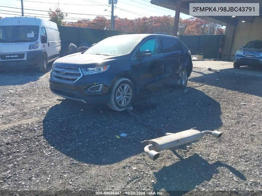 2018 Ford Edge Sel VIN: 2FMPK4J98JBC43791 Lot: 40686447