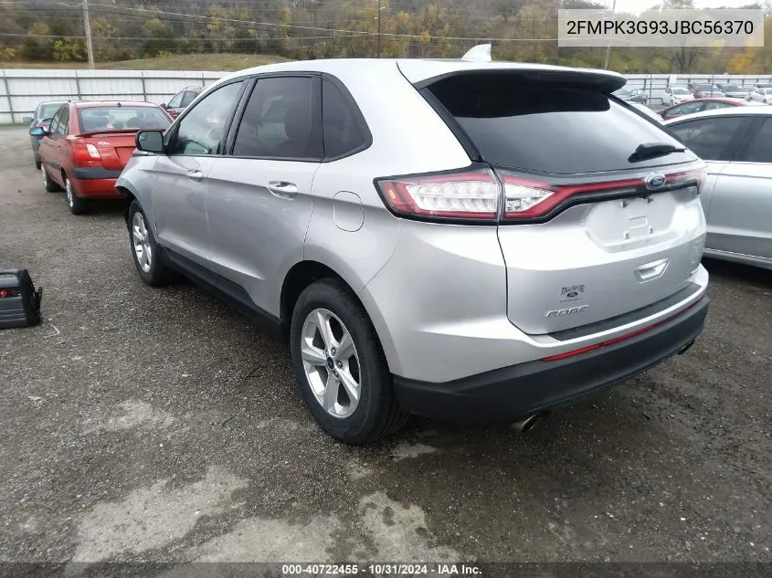 2018 Ford Edge Se VIN: 2FMPK3G93JBC56370 Lot: 40722455