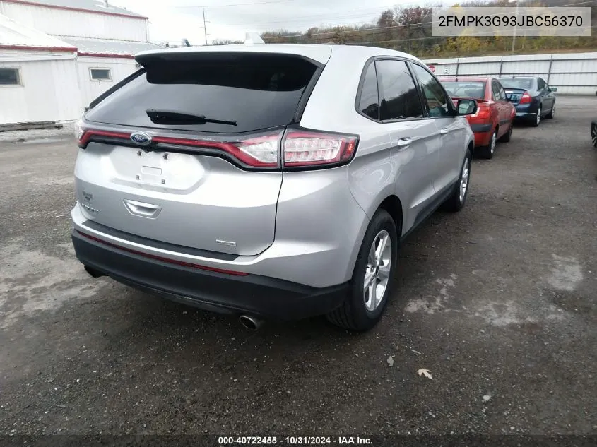 2018 Ford Edge Se VIN: 2FMPK3G93JBC56370 Lot: 40722455