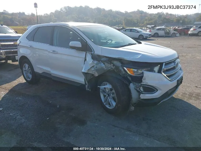 2018 Ford Edge Sel VIN: 2FMPK3J93JBC37374 Lot: 40731134