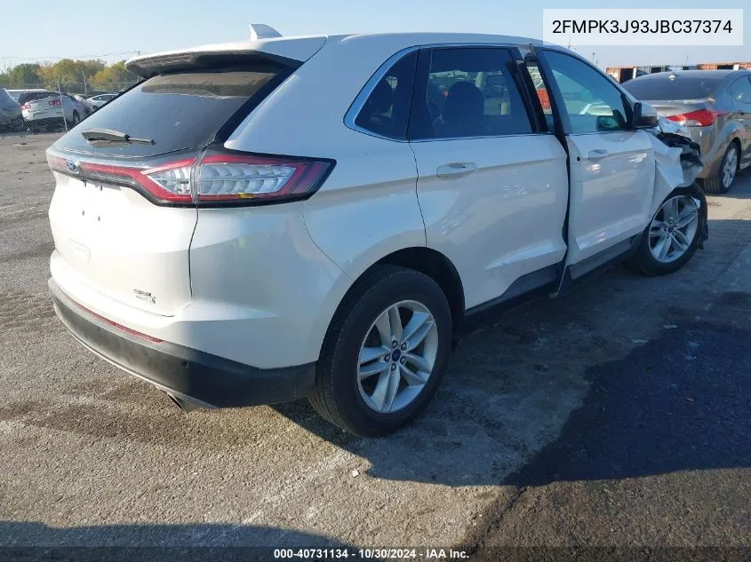 2018 Ford Edge Sel VIN: 2FMPK3J93JBC37374 Lot: 40731134