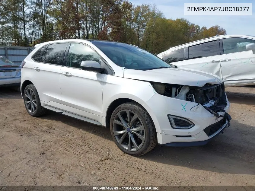 2018 Ford Edge Sport VIN: 2FMPK4AP7JBC18377 Lot: 40749749