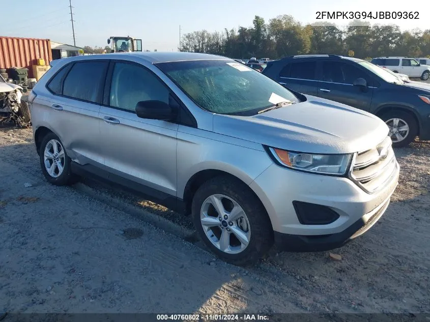 2018 Ford Edge Se VIN: 2FMPK3G94JBB09362 Lot: 40760802