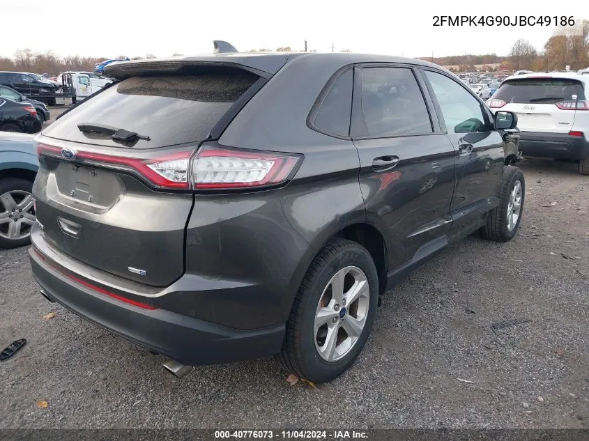 2018 Ford Edge Se VIN: 2FMPK4G90JBC49186 Lot: 40776073