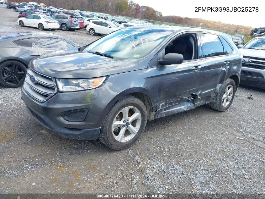 2018 Ford Edge Se VIN: 2FMPK3G93JBC25278 Lot: 40776420