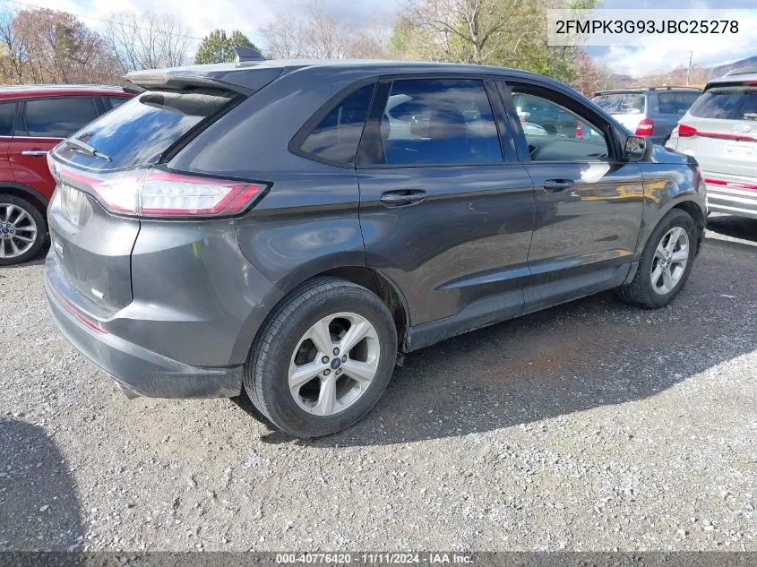 2018 Ford Edge Se VIN: 2FMPK3G93JBC25278 Lot: 40776420