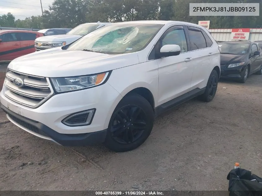 2018 Ford Edge Sel VIN: 2FMPK3J81JBB09125 Lot: 40785399