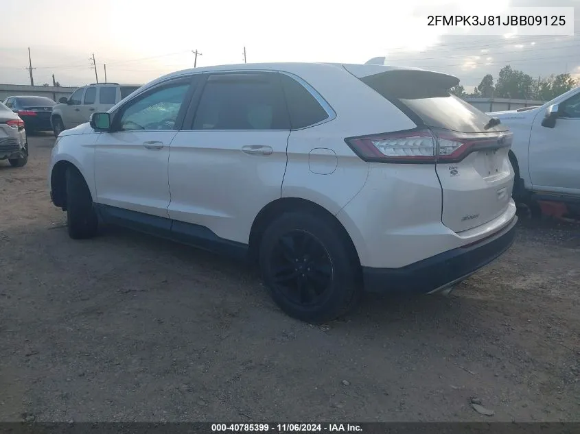 2018 Ford Edge Sel VIN: 2FMPK3J81JBB09125 Lot: 40785399