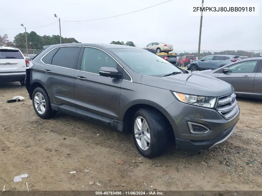 2018 Ford Edge Sel VIN: 2FMPK3J80JBB09181 Lot: 40793498