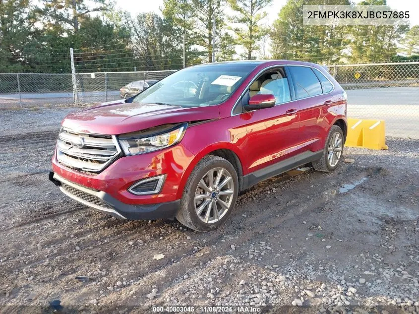 2018 Ford Edge Titanium VIN: 2FMPK3K8XJBC57885 Lot: 40803045