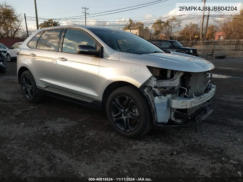 2018 Ford Edge Sel VIN: 2FMPK4J88JBB04204 Lot: 40815524