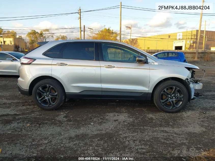 2018 Ford Edge Sel VIN: 2FMPK4J88JBB04204 Lot: 40815524