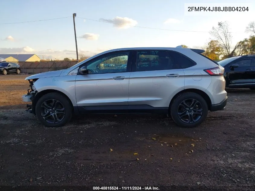 2018 Ford Edge Sel VIN: 2FMPK4J88JBB04204 Lot: 40815524