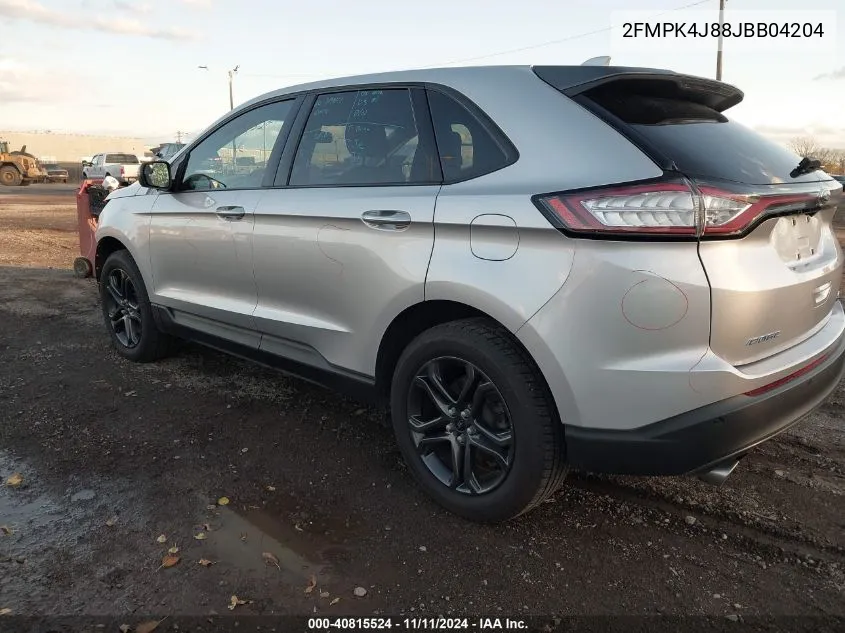 2018 Ford Edge Sel VIN: 2FMPK4J88JBB04204 Lot: 40815524