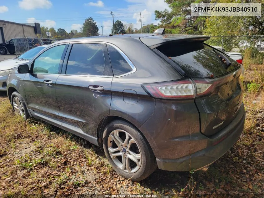 2018 Ford Edge VIN: 2FMPK4K93JBB40910 Lot: 40817696