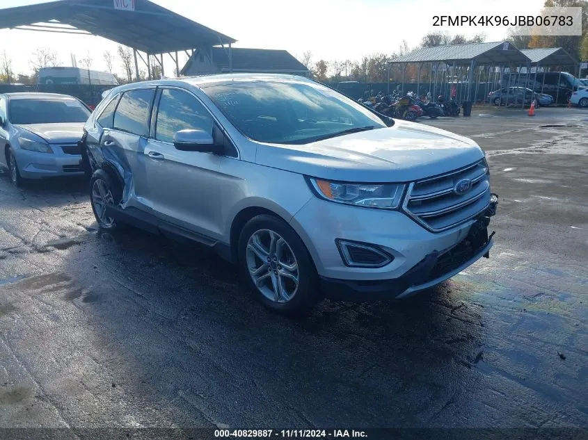 2018 Ford Edge Titanium VIN: 2FMPK4K96JBB06783 Lot: 40829887