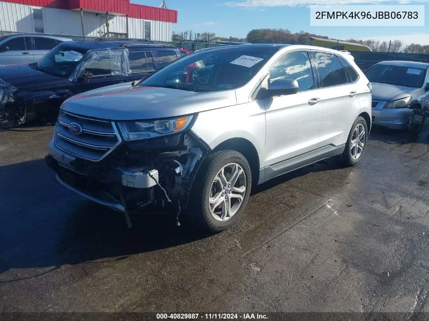 2018 Ford Edge Titanium VIN: 2FMPK4K96JBB06783 Lot: 40829887