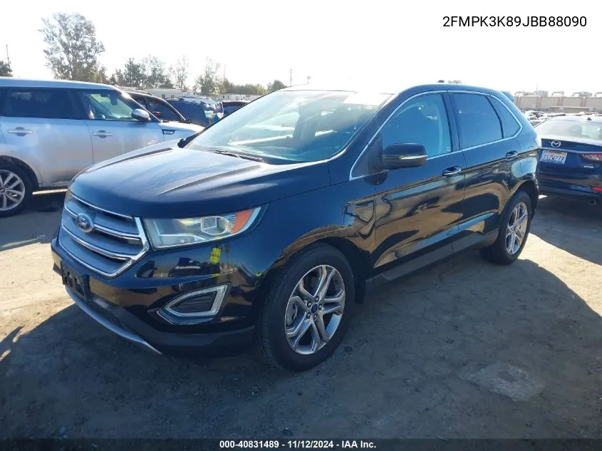 2018 Ford Edge Titanium VIN: 2FMPK3K89JBB88090 Lot: 40831489