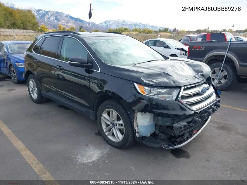 2018 Ford Edge Sel VIN: 2FMPK4J80JBB89278 Lot: 40834910