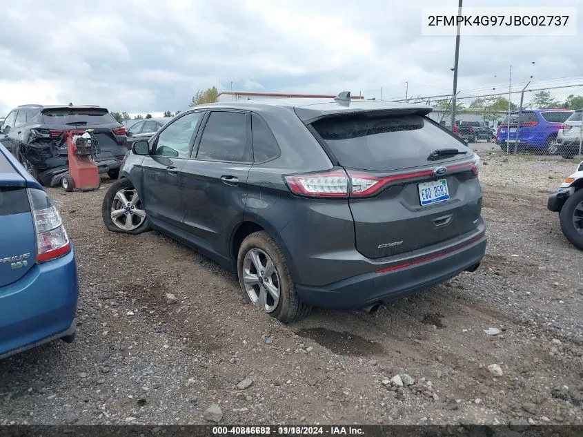 2018 Ford Edge Se VIN: 2FMPK4G97JBC02737 Lot: 40846682