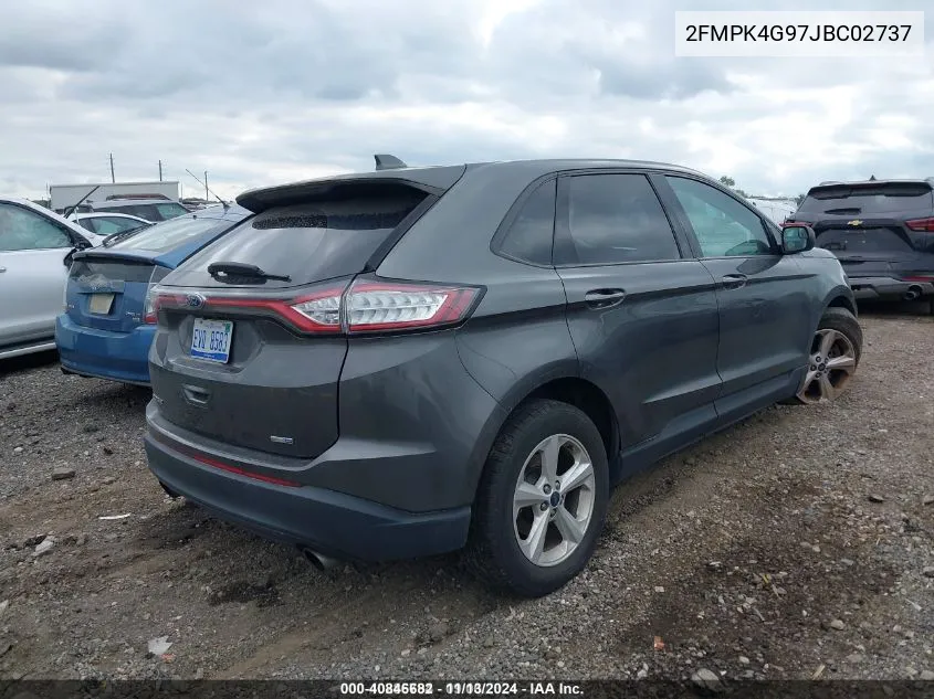 2018 Ford Edge Se VIN: 2FMPK4G97JBC02737 Lot: 40846682