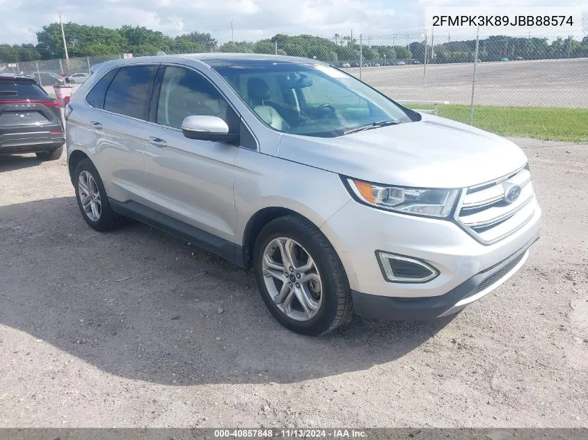 2018 Ford Edge Titanium VIN: 2FMPK3K89JBB88574 Lot: 40857848