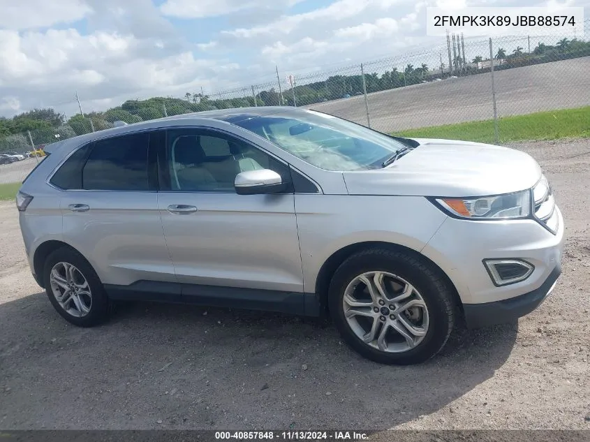 2018 Ford Edge Titanium VIN: 2FMPK3K89JBB88574 Lot: 40857848