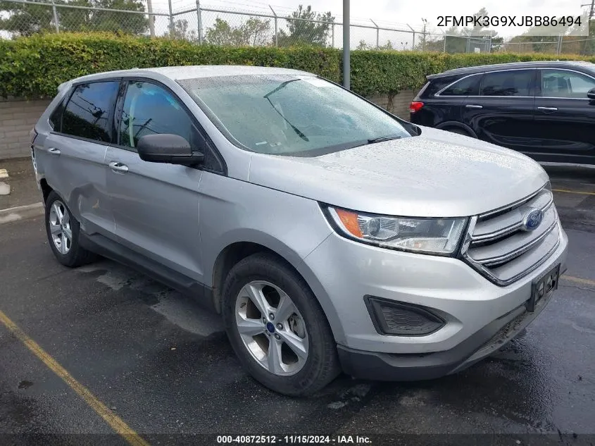 2018 Ford Edge Se VIN: 2FMPK3G9XJBB86494 Lot: 40872512