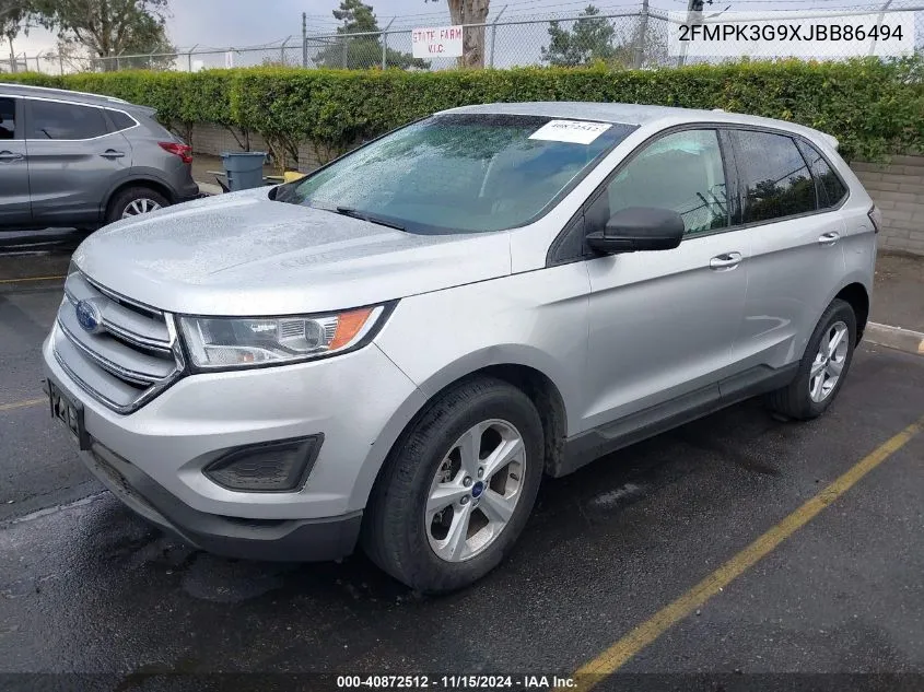 2018 Ford Edge Se VIN: 2FMPK3G9XJBB86494 Lot: 40872512