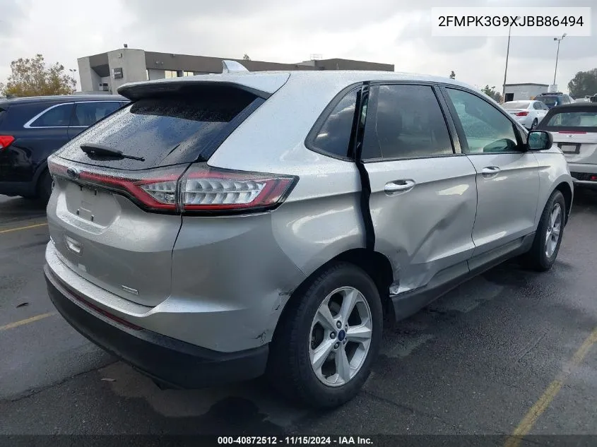 2018 Ford Edge Se VIN: 2FMPK3G9XJBB86494 Lot: 40872512