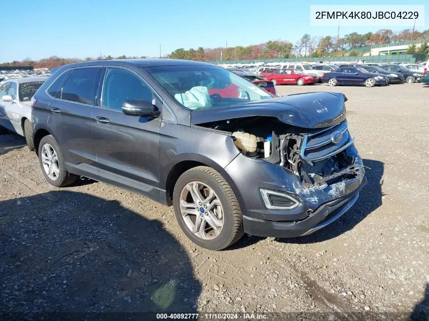 2018 Ford Edge Titanium VIN: 2FMPK4K80JBC04229 Lot: 40892777