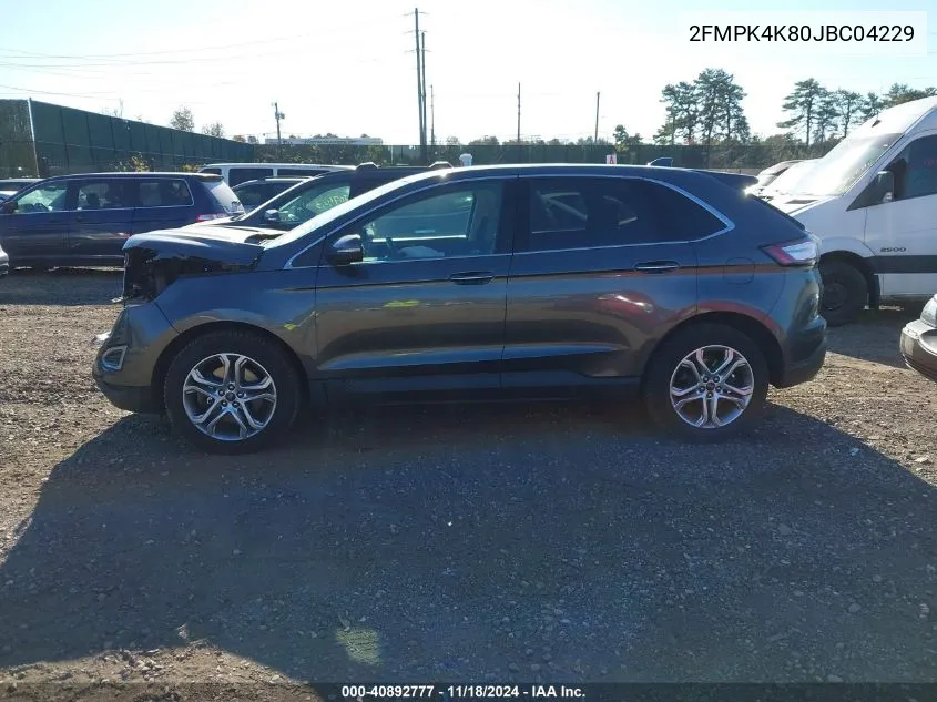 2018 Ford Edge Titanium VIN: 2FMPK4K80JBC04229 Lot: 40892777