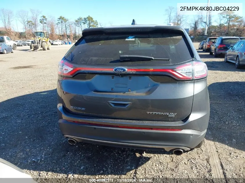 2018 Ford Edge Titanium VIN: 2FMPK4K80JBC04229 Lot: 40892777