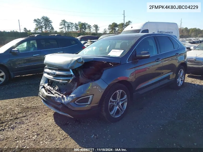 2018 Ford Edge Titanium VIN: 2FMPK4K80JBC04229 Lot: 40892777