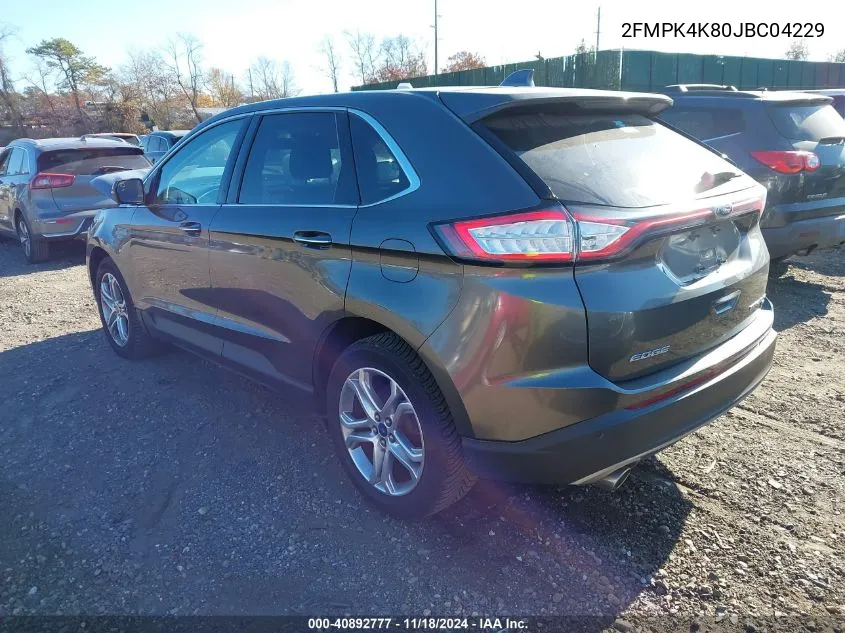 2018 Ford Edge Titanium VIN: 2FMPK4K80JBC04229 Lot: 40892777