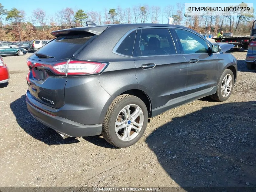 2018 Ford Edge Titanium VIN: 2FMPK4K80JBC04229 Lot: 40892777