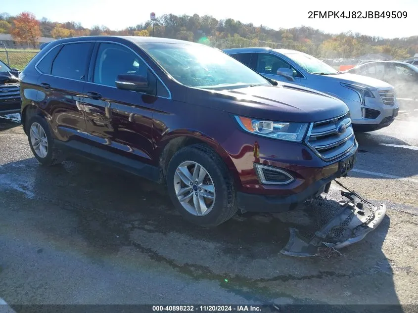 2018 Ford Edge Sel VIN: 2FMPK4J82JBB49509 Lot: 40898232