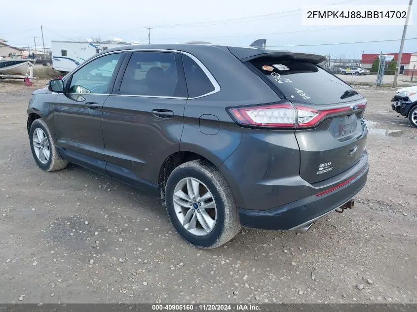 2018 Ford Edge Sel VIN: 2FMPK4J88JBB14702 Lot: 40905160