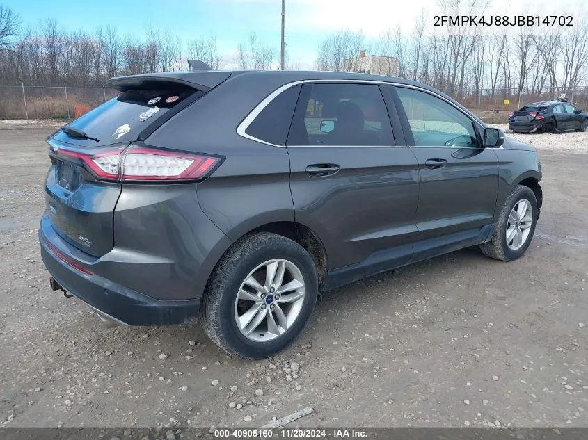 2018 Ford Edge Sel VIN: 2FMPK4J88JBB14702 Lot: 40905160