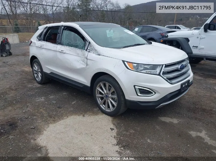 2018 Ford Edge Titanium VIN: 2FMPK4K91JBC11795 Lot: 40905338